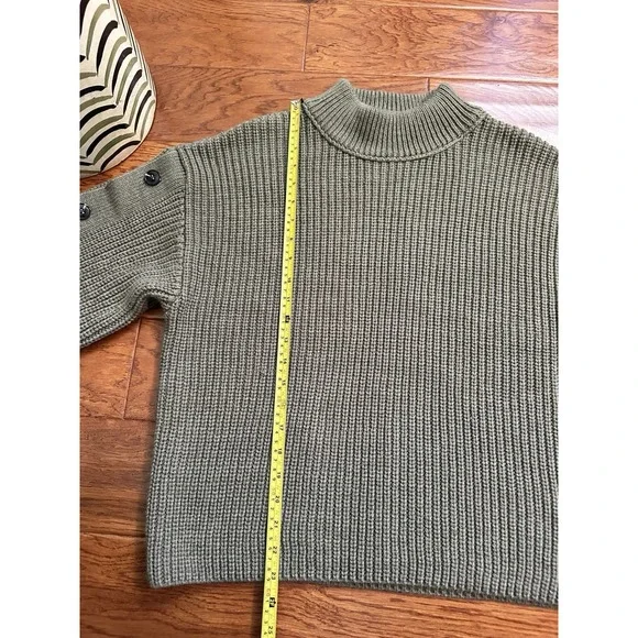 MNG Buttons Detail Knit Sweater Olive Green Khaki SIZE L - Picture 12 of 16